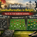 Evolutie van voetbalformaties in België van 4-4-2 tot moderne variaties.
