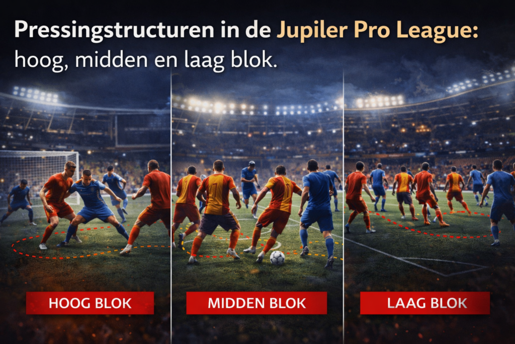 Pressingstructuren in de Jupiler Pro League hoog, midden en laag blok uitgelegd